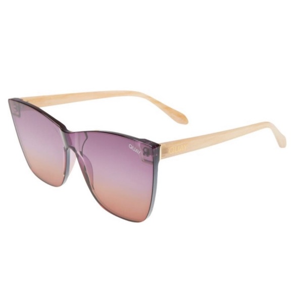 NEW- Quay COME THRU Women's Sunglasses Ivory / Purple To Orange - Picture 5 of 5